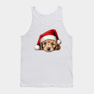 Christmas Peeking Puppy Tank Top